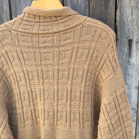 Marion Foale Handknit Wool Cardigan Camel Tan XL - Picture 9 of 15